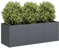 Vazonas, antracito spalvos, 120x40x40 cm, šaltai valcuotas plienas