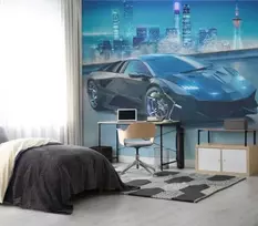 Walltastic Super sportinio automobilio tapetas, 243 x 305 cm