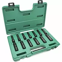 1/2" Prailgintų smūginių galvučių rinkinys (10-24mm)(13vnt) SATA