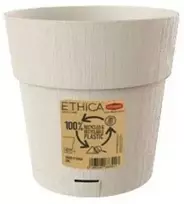 Stefanplast Gėlių vazonas su padėklu Ethica Ø15x15cm baltas