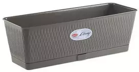 Stefanplast Vazonas/lovelis gėlėms su vandens rezervuaru 50x18x16 cm pilkas STEFANPLAS