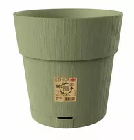 Stefanplast gėlių vazonas su padėklu Ethica Ø30x29cm žalias