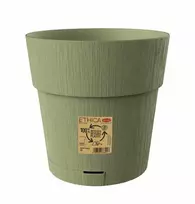 Stefanplast gėlių vazonas su padėklu Ethica Ø25x25cm žalias