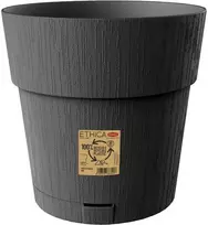 Stefanplast gėlių vazonas su padėklu Ethica Ø30x29cm pilkas