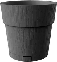 Stefanplast gėlių vazonas su padėklu Ethica Ø25x25cm pilkas