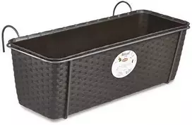 Stefanplast gėlių dėžutė balkonams su metaliniu laikikliu Natural 50x18x16cm ruda