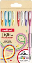 Uni Ball Signo gelio rašikliai, 8 vnt., pastelinių spalvų, UMN-120 (angeliškos spalvos), 0,8 mm linija