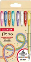 Uni Ball Signo geliniai rašikliai, 8 vnt. blizgučių spalvų, UMN-120 (blizgučių spalvos), 1,0 mm linija