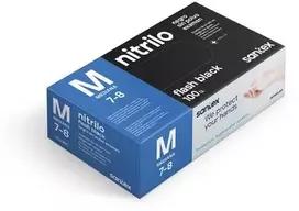 Santex Nitrile Flash Juodas tvirtos nitrilo pirštinės, juodos, 6g (100vnt.) - L - 1pak.x100vnt.