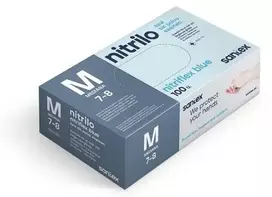 Santex Nitriflex Mėlyna vienkartinės nitrilinės pirštinės, mėlynos, 3.5g (100vnt.) - L - 1pak.x100vnt.
