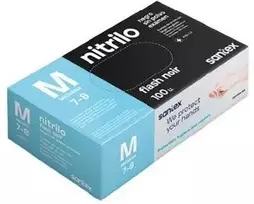 Santex Nitrile Flash Juodas pastorintos vienkartinės nitrilo pirštinės, juodos, 4.5g (100vnt.) - XL - 10pak.x100vnt.