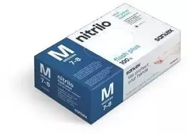 Santex Nitrile Flash Plus Mėlyna tvirtos vienkartinės nitrilo pirštinės, mėlynos, 5.5g (100vnt.) - M - 1pak.x100vnt.