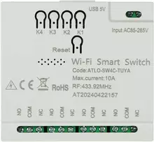 IŠMANUS ATLO-SW4C-TUYA Wi-Fi jungiklis, Tuya Smart