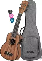 Elektro-akustinė soprano ukulelė kairiarankiams Cascha Mahogany HH 2026EL