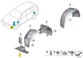 BMW X7 G07 Kairysis Apatinis Ratai Dėžės Gaubtas Originalus 51757453929