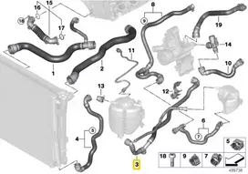 BMW Radiatorio Šlaunelis 3 G20 G21 Originalus 17128654831