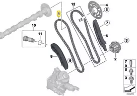 BMW Laikrodžio Grandinė 5 F10 F11 G30 G31 7 F01 F02 G11 G12 X5 E70 F15 G05 X6 E71 F16 G06 X7 G07 Originalus 11318475185