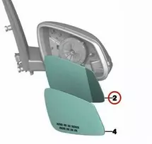 BMW Veidrodis Siluminis Šildomas Plačiavizis Dešinysis F45 F46 F48 Originalus 51167377978