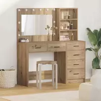Makiažo stalas 2 pcs Ruda 78.5 x 41 x 135 cm Apdirbta mediena