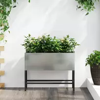 Pakeltas Sodo Vazonas Sidabro 60 x 26 x 45 cm Cinkuota plienas