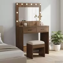 Makiažo stalas su stalčių Rudas ąžuolas 78,5 x 41 x 135 cm