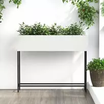 Pakeltas Sodo Vazonas Balta 100 x 26 x 82 cm Plienas
