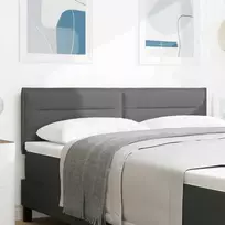 LED galvūgalis su LED juostelėmis Tamsiai pilka 160 cm audinys