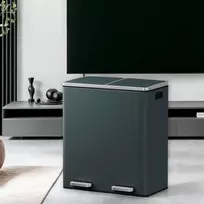 Songmics Atliekų dėžė 60 litrų (2 x 30 L) Pilka