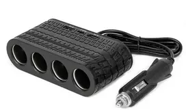 Keturių lizdų prailgintojas su įkrovikliu 2x USB-A + 1x USB-C 12/24V 120W 80 cm AMIO-04367