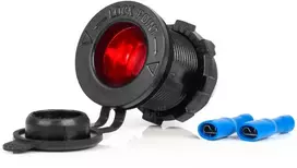 Vandeniui atsparus automobilio cigarečių degiklio maitinimo lizdas su raudonu LED apšvietimu,12/24V AMIO-04219
