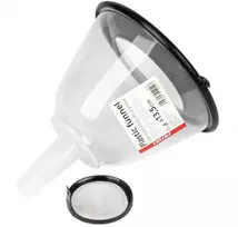Plastikinis piltuvėlis su dangteliu ir filtru 13,5 cm, AMIO-04042