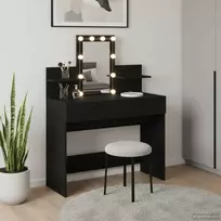 Makiažo stalas su stalčių Juodas ąžuolas 100 x 40 x 130 cm