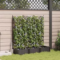 Sodo vazonas 3 pcs Ruda 120 x 40 x 125,5 cm Plastmasė