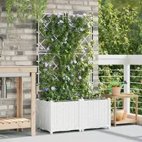 Sodo vazonas 2 vnt. Balta 80 x 40 x 142 cm PP