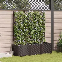 Sodo vazonas 3 pcs Ruda 120 x 40 x 143 cm Plastmasė