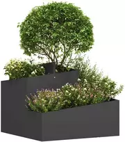 Sodo vazonas Juoda 60 x 60 x 50 cm Šaltai valcuotas plienas