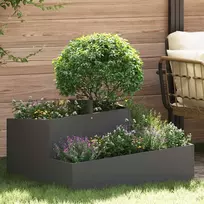 Sodo vazonas Juoda 80 x 80 x 50 cm Šaltai valcuotas plienas