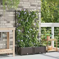 Sodo vazonas 2 pcs Ruda 80 x 40 x 126 cm Plastmasė