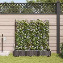 Sodo vazonas 3 pcs Ruda 120 x 40 x 126 cm Plastmasė