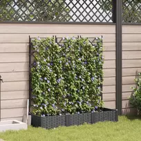 Sodo vazonas 3 pcs Juodas 120 x 40 x 125,5 cm Plastmasė