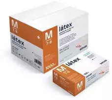 Santex Latex vienkartinės latekso pirštinės su pudra, baltos, 5g (100vnt.) - M - 10pak.x100vnt.