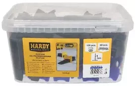 Plytelių išlyginimo sistema HARDY spaustukai (100 vnt.) + pleištai (50 vnt.) 1 mm.