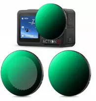 K&F 2 reguliuojamų pilkos spalvos filtrų rinkinys ND2-32 + ND32-512 Dji Osmo Action 3 4 5 Pro / Sku.2359