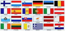 Euro zonos valstybių vėliavėlės-lipdukai