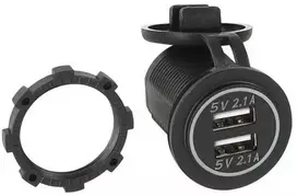 ACV USB įkrovimo adapteris 12/24 V su balta šviesa
