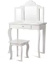 Promotions Vaikiškas kosmetinis staliukas su kėdute, 70x34x104 cm, 30x30x32 cm, baltas