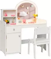 Promotions Vaikiškas kosmetinis staliukas su kėdute, 80x40,6x94 cm, baltas