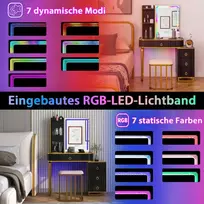 Promotions Kosmetinis staliukas su LED apšvietimu, 80x40x137 cm, juodas