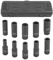 Forcekraft Giluminio smūginio galvučių rinkinys 1/2'' 10 dalių (6 briaunų) (10-24mm)