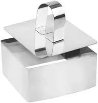 Plieninis formos žiedinis stūmoklio lankas indams formuoti tešlos kvadratą 8x8x4 cm
